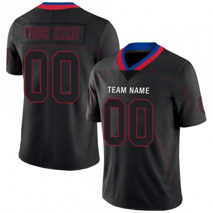 Lights Out Black Scarlet-Royal Football Jersey