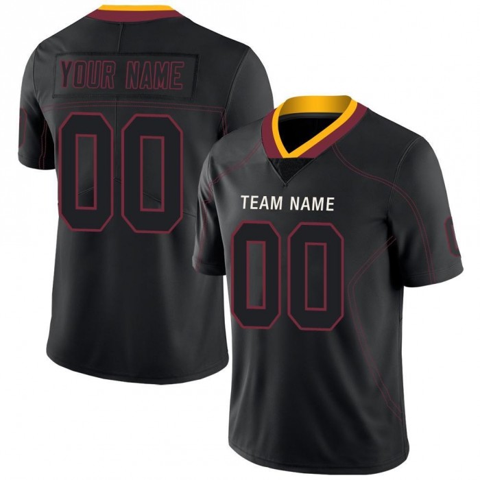 Lights Out Black Burgundy-Gold Football Jersey