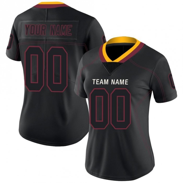 Lights Out Black Burgundy-Gold Football Jersey