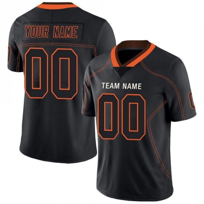 Lights Out Black Orange-Brown Football Jersey
