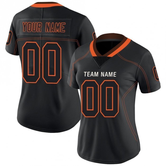 Lights Out Black Orange-Brown Football Jersey