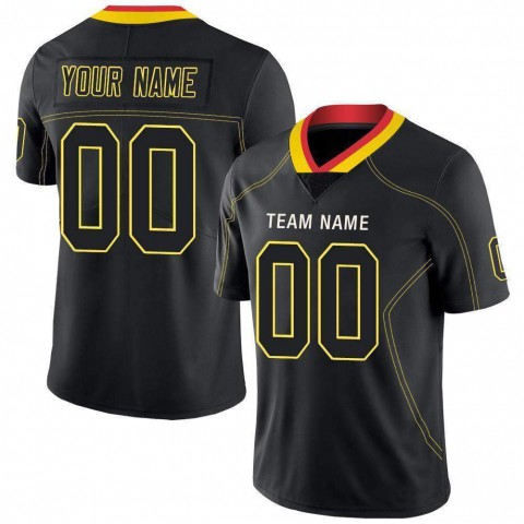 Lights Out Black Gold-Scarlet Football Jersey