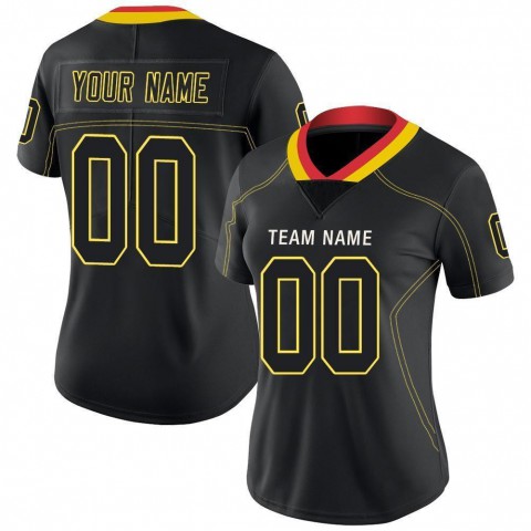Lights Out Black Gold-Scarlet Football Jersey