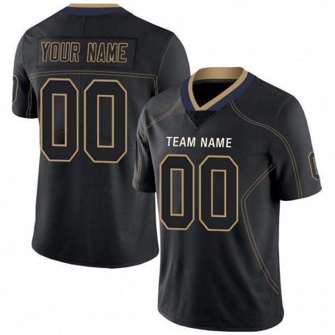 Lights Out Black Old Gold-Navy Football Jersey