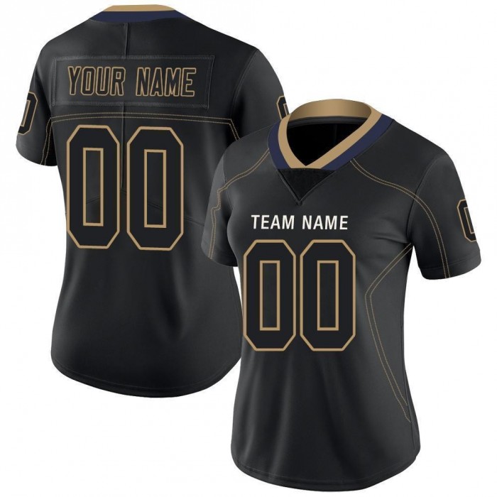 Lights Out Black Old Gold-Navy Football Jersey