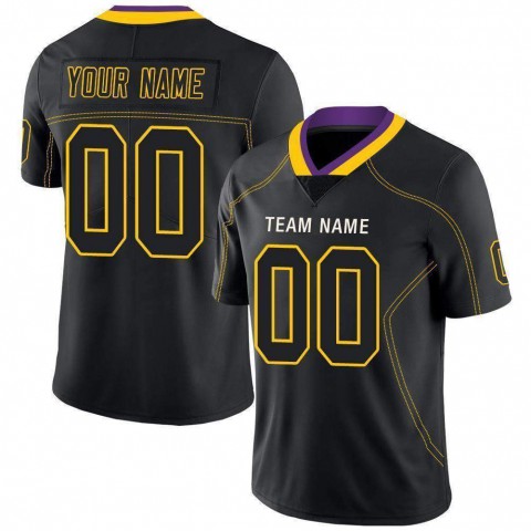Lights Out Black Gold-Purple Football Jersey