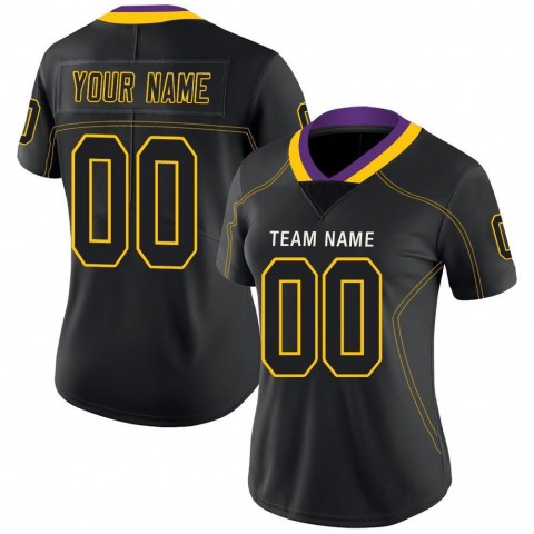 Lights Out Black Gold-Purple Football Jersey
