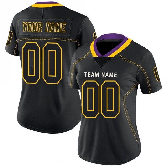 Lights Out Black Gold-Purple Football Jersey