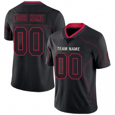 Lights Out Black Scarlet-Navy Football Jersey