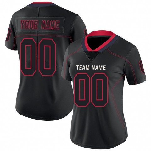 Lights Out Black Scarlet-Navy Football Jersey