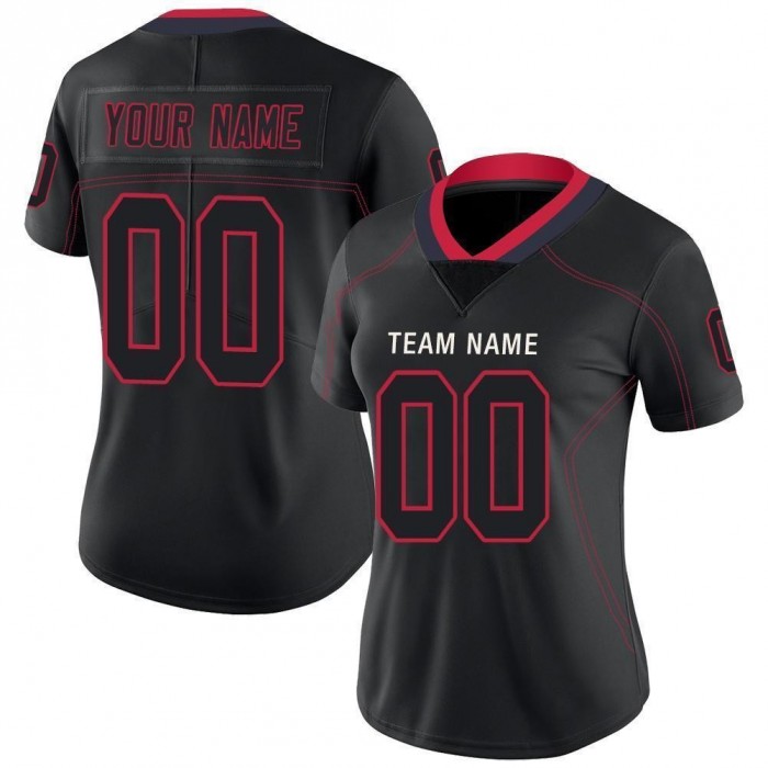 Lights Out Black Scarlet-Navy Football Jersey
