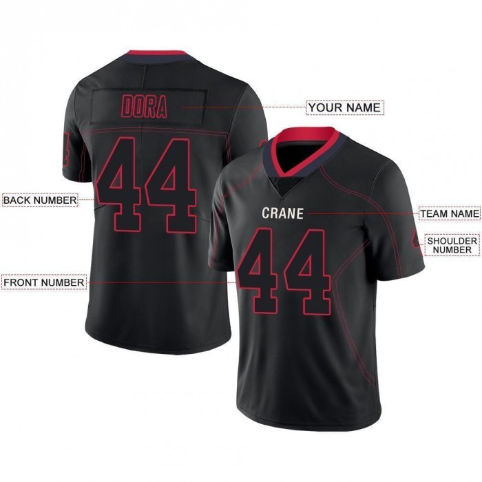 Lights Out Black Scarlet-Navy Football Jersey
