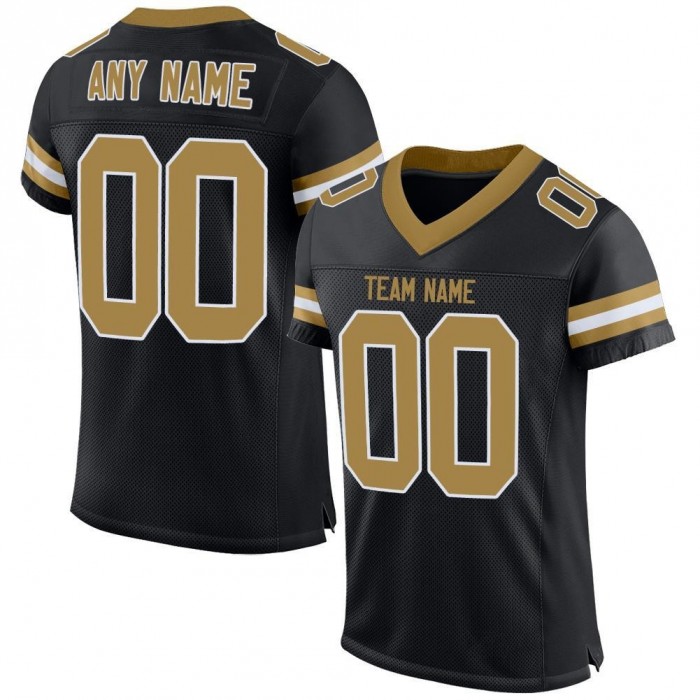 Black Old Gold-White Mesh Authentic Football Jersey