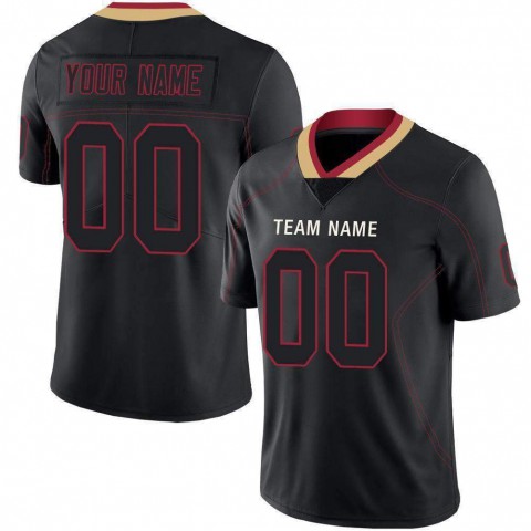 Lights Out Black Red-Old Gold Football Jersey