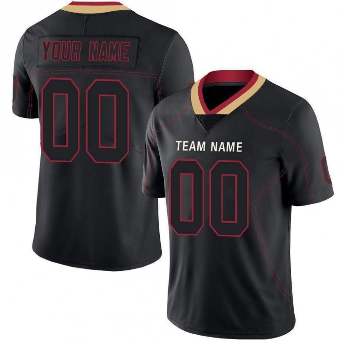 Lights Out Black Red-Old Gold Football Jersey