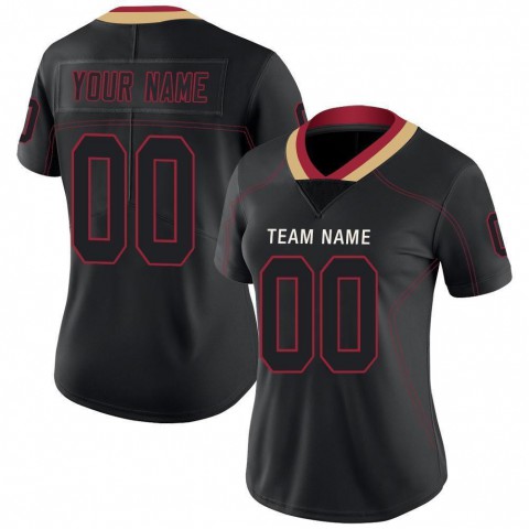 Lights Out Black Red-Old Gold Football Jersey