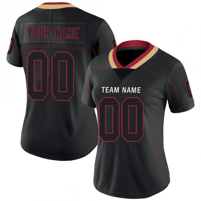 Lights Out Black Red-Old Gold Football Jersey