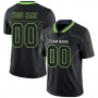 Lights Out Black Neon Green-Navy Football Jersey