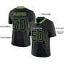 Lights Out Black Neon Green-Navy Football Jersey