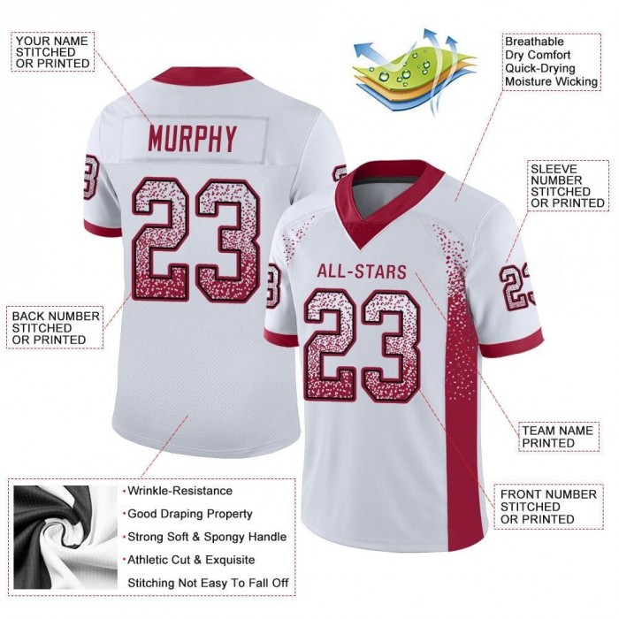White Cardinal-Black Mesh Drift Fashion Football Jersey