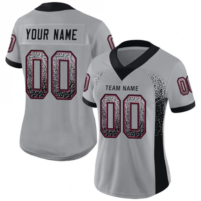 Light Gray Black-Cardinal Mesh Drift Fashion Football Jersey