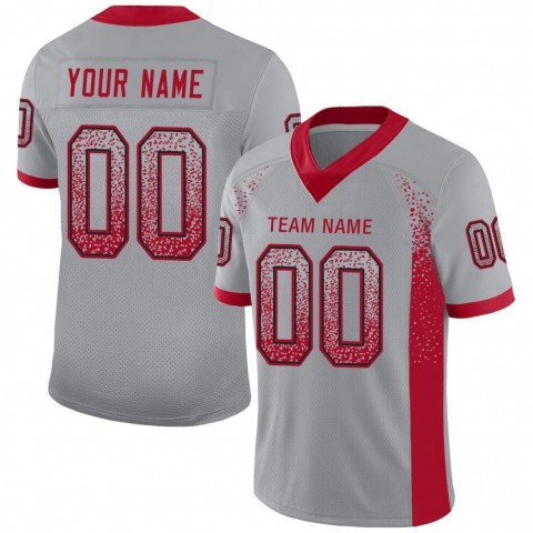 Light Gray Red-Black Mesh Drift Fashion Football Jersey