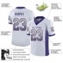 White Purple-Old Gold Mesh Drift Fashion Football Jersey