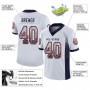 White Navy-Orange Mesh Drift Fashion Football Jersey