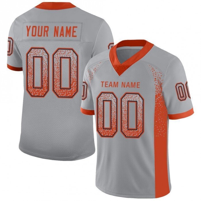 Light Gray Orange-Navy Mesh Drift Fashion Football Jersey