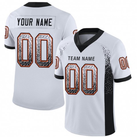 White Black-Orange Mesh Drift Fashion Football Jersey
