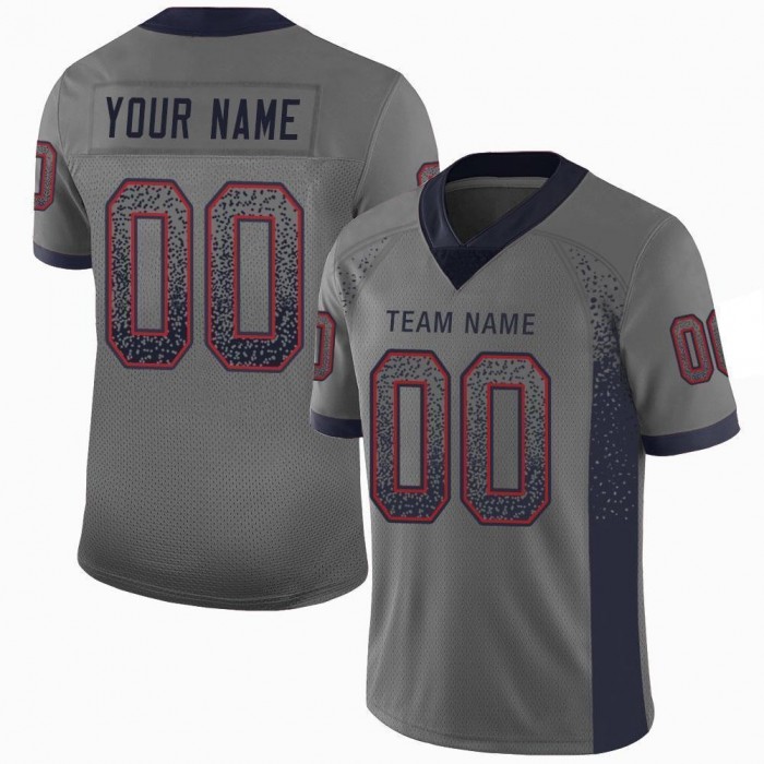 Gray Navy-Red Mesh Drift Fashion Football Jersey