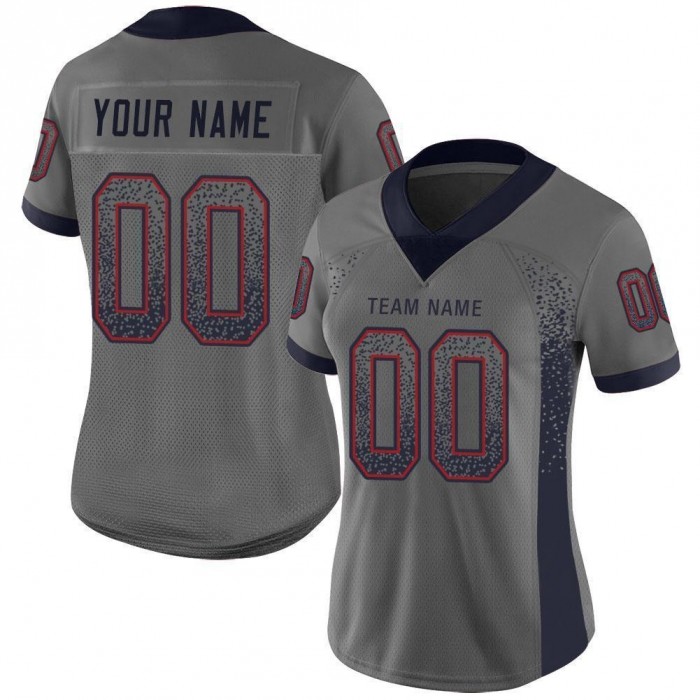 Gray Navy-Red Mesh Drift Fashion Football Jersey