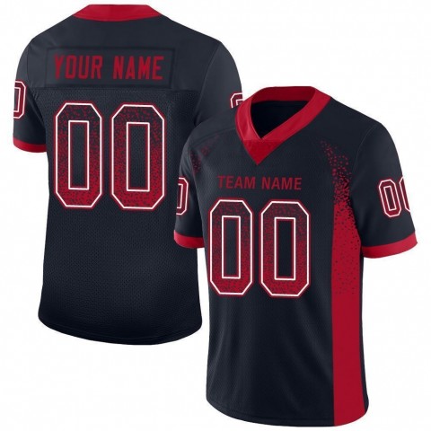 Navy Red-White Mesh Drift Fashion Football Jersey