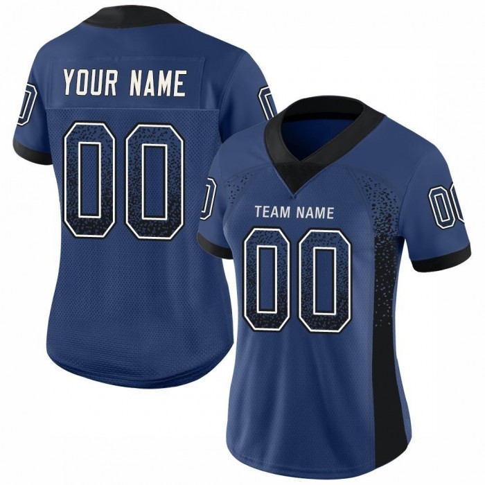 Royal Black-White Mesh Drift Fashion Football Jersey