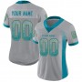 Light Gray Teal-Old Gold Mesh Drift Fashion Football Jersey
