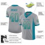 Light Gray Teal-Old Gold Mesh Drift Fashion Football Jersey