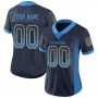 Navy Powder Blue-Gold Mesh Drift Fashion Football Jersey