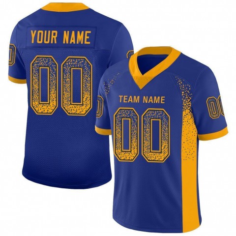 Royal Gold-Navy Mesh Drift Fashion Football Jersey