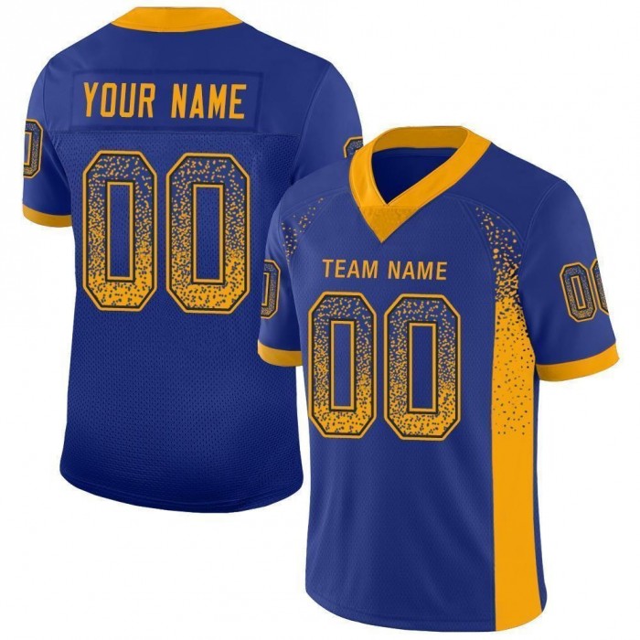 Royal Gold-Navy Mesh Drift Fashion Football Jersey