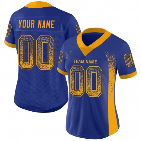 Royal Gold-Navy Mesh Drift Fashion Football Jersey