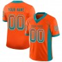 Orange Aqua-White Mesh Drift Fashion Football Jersey