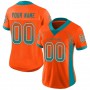 Orange Aqua-White Mesh Drift Fashion Football Jersey
