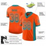 Orange Aqua-White Mesh Drift Fashion Football Jersey