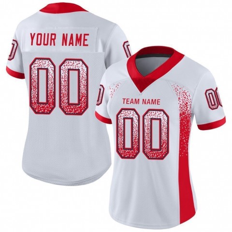 White Scarlet-Navy Mesh Drift Fashion Football Jersey