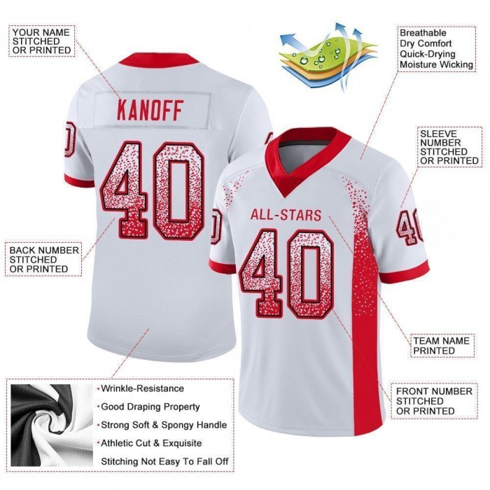 White Scarlet-Navy Mesh Drift Fashion Football Jersey