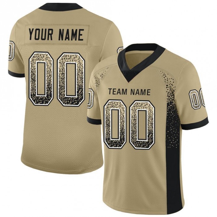 Vegas Gold Black-White Mesh Drift Fashion Football Jersey