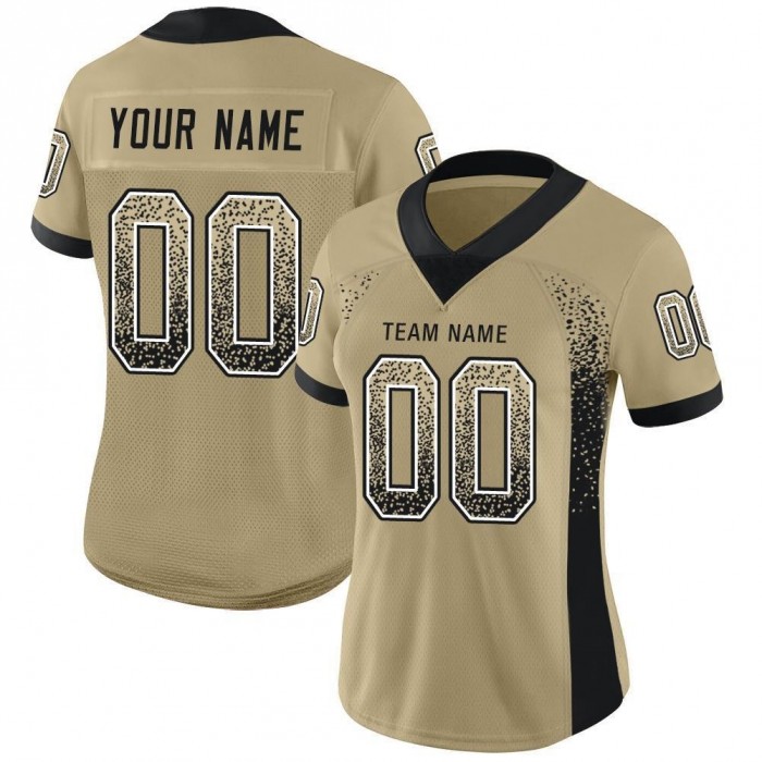 Vegas Gold Black-White Mesh Drift Fashion Football Jersey