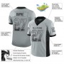 Silver Black-White Mesh Drift Fashion Football Jersey