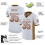 White Old Gold-Red Mesh Drift Fashion Football Jersey