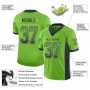 Neon Green Navy-Gray Mesh Drift Fashion Football Jersey